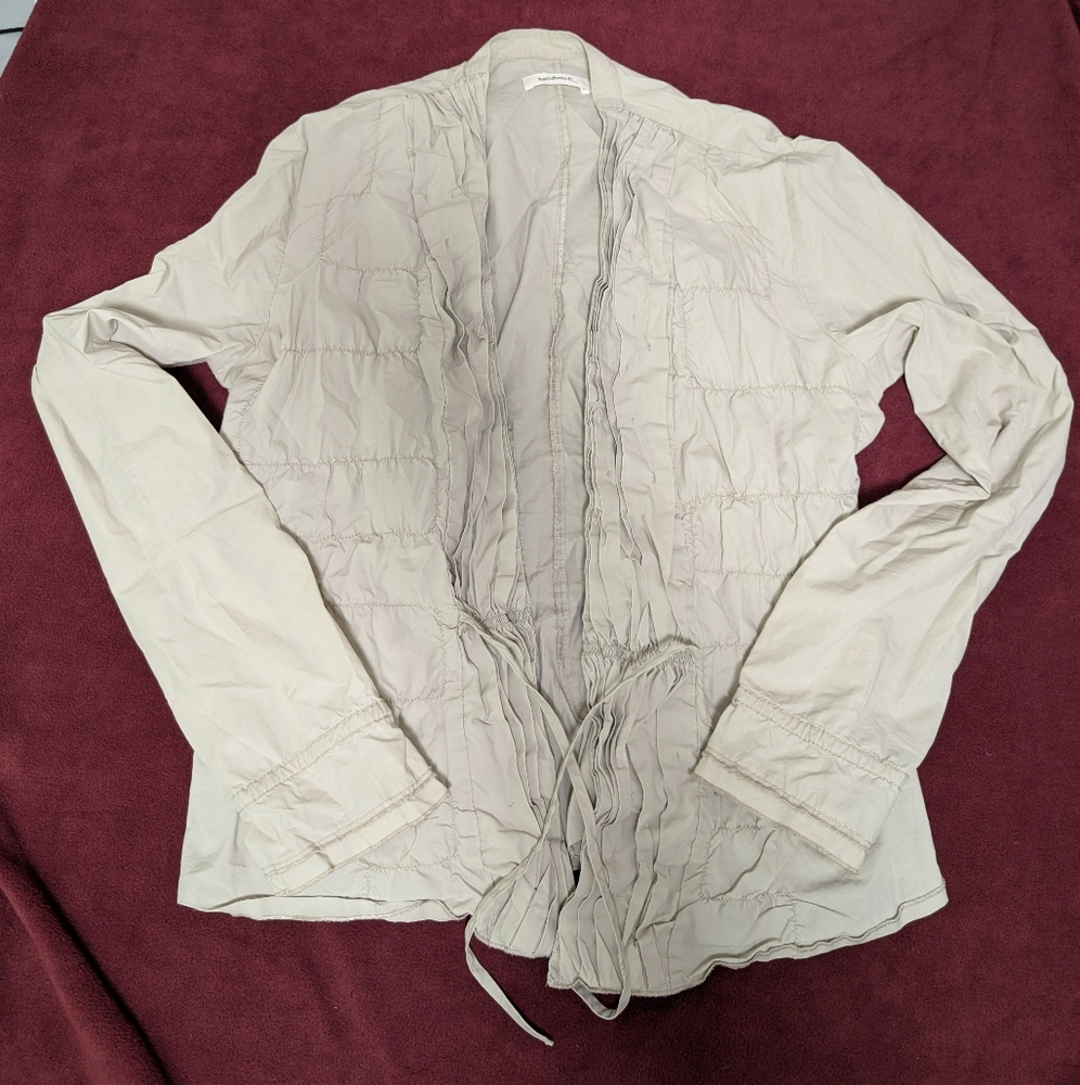 SANDWICH 100% Cotton Beige/Stone Jacket detailed Ruched front